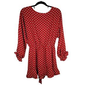 Beautiful TJD Women's Polka Burgundy Open Back Dress NWT.